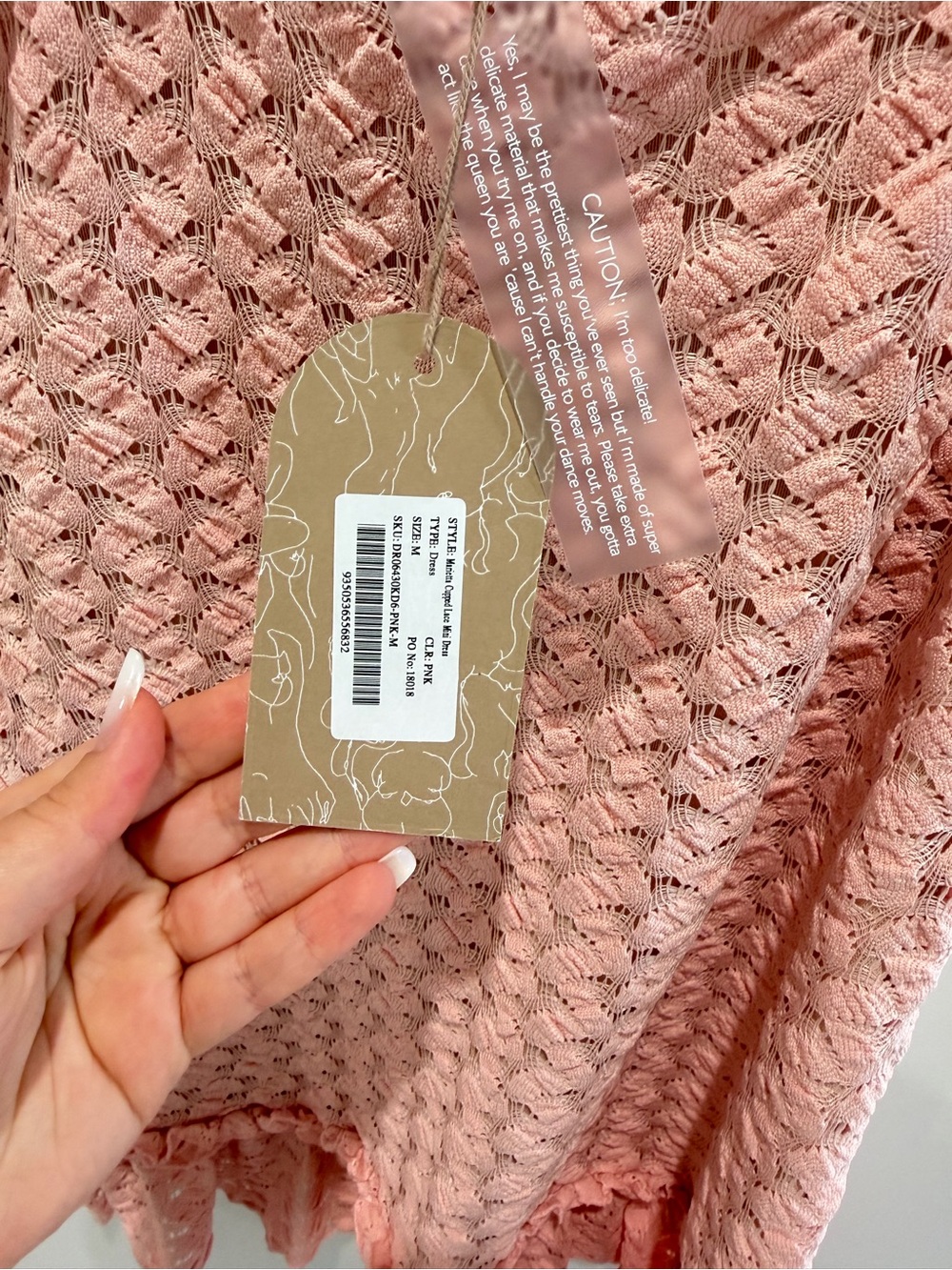 Meshki Pink Marietta Cupped Lace Mini Dress - Picture 4 of 4